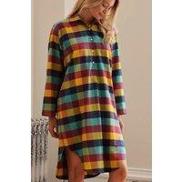 British Boxers Women's 'Edinburgh' Check Brushed Cotton Nightshirt | Size: 2XL
