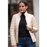Monomoi Women's 'Anita' Real Leather Stitch Detailing Jacket in Beige | Size: 10