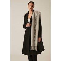 James Lakeland Women's Pale Grey Pearl Detail Scarf