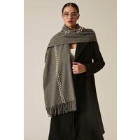 James Lakeland Women's Charcoal Pearl Detail Scarf