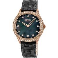 Gevril Women's Morcote Swiss Diamond 10257 Leather Swiss Quartz Watch in Black