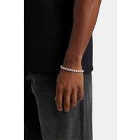 Cernucci Men's 7mm Clustered Tennis Bracelet in Metallic Silver | Size: 7 inches