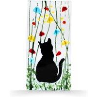 Sienna Glass Handmade Fused Glass - Tea Light Holder - Cat - Wildflower