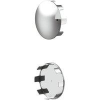 Rothley Polished Chrome 2 Pack Modern Staircase Handrail Flat End Cap 40mm in Silver