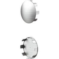 Rothley Brushed Chrome 2 Pack Modern Staircase Handrail Flat End Cap 40mm in Silver