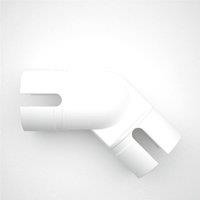 Rothley Matt White Modern Adjustable Bannister Staircase Handrail Elbow 40mm