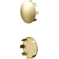Rothley Satin Brass 2 Pack Modern Staircase Handrail Shallow End Cap 40mm in Gold