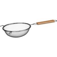 Orsina Stainless Steel Constructed Small Sieve with Wooden Handle, Veratile Small Sieve, Comfortable Handle Sieve in Natural