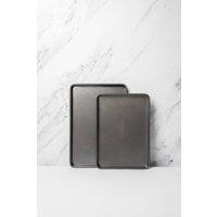 MasterClass Set of Non-Stick Baking Tray 39x27x2cm, 35x25x2cm in Charcoal | Size: 39 x 27 x 2 cm