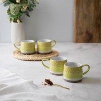 Mikasa Set of 2 Ombre Green Textured Stoneware Mugs in Light Green