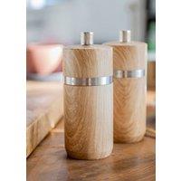 MasterClass Set of 2 Beech Salt or Pepper Mills, 12cm in Natural
