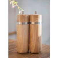 MasterClass Set of 2 Beech Salt or Pepper Mills, 17cm in Natural
