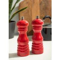 MasterClass Salt or Pepper Mill, 17cm, Set of 2, Red