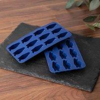 BarCraft Set of 2 Flexible Penguin Shape Ice Cube Trays, Blue in Dark Blue