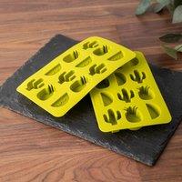BarCraft Set of 2 Flexible Tropical Shape Ice Cube Trays, Green in Lime