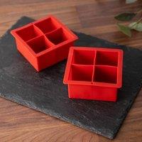 BarCraft Jumbo Ice Cube Tray, Set of 2, Red