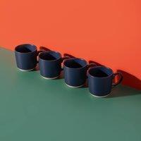La Cafetiere Set of 4 Navy Ceramic Coffee Mugs