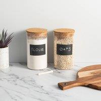 Natural Elements Set of 2 Medium Storage Canisters in Clear