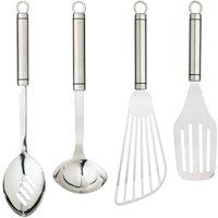 KitchenCraft 4pc Stainless Steel Professional Kitchen Utensil Set in Silver