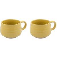 Jamie Oliver Big Love Cosy Cuppa, Stoneware, Yellow, Set of 2 in Yellow