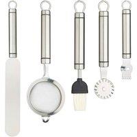 KitchenCraft 5pc Stainless Steel Professional Kitchen Tool Set in Silver