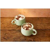 Jamie Oliver Big Love Cosy Cuppa, Stoneware, Green, Set of 2 in Light Green