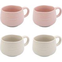 Jamie Oliver Big Love Cosy Cuppas, Stoneware, White & Pink, Set of 2 in Baby Pink