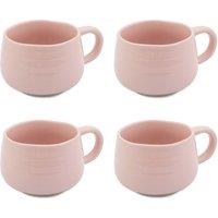 Jamie Oliver Big Love Cosy Cuppa, Stoneware, Pink, Set of 4 in Baby Pink