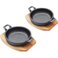 Artesa Set of 2 Cast Iron Mini Gratin Dishes in Grey