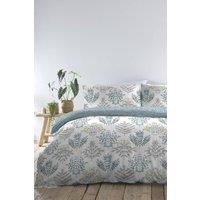 Dreams & Drapes 'Emily' Botanical Fern Print Duvet Cover Set in Duck Egg Blue | Size: Double