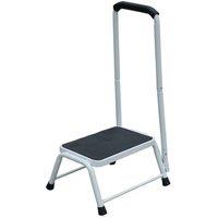 Gr8 Home Step Stool Non Slip Mat Caravan Door Ladder Van Motorhome Camper With Handrail in White