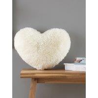 Catherine Lansfield 'Cuddly' Faux Fur Heart Cushion in Cream