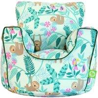 Bean Lazy Cotton Green Sloth Bean Bag Arm Chair with Beans Child / Teen size in Light Green | Size: Large