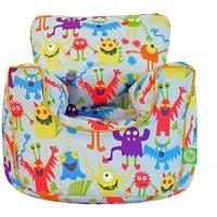 Bean Lazy Cotton Grey Monsters Bean Bag Arm Chair with Beans Child / Teen size in Light Grey | Size: Large