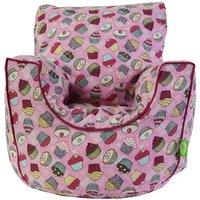 Bean Lazy Cotton Pink Cupcake Bean Bag Arm Chair with Beans Child / Teen size | Size: Large