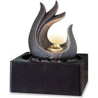 Valiant Table Top Water Fountain Ornament Sculpture with Ambient LED Light & Calming Zen in Light Grey