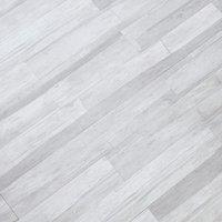 Novecrafto Self Adhesive Floor Planks 7 Pcs Cover 0.97m Peel & Stick Floor Tiles - Wood Effect Vinyl Flooring in Pale Grey