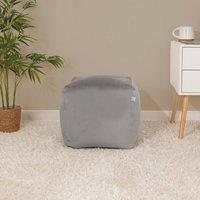 rucomfy Beanbags rucomfy Velvet Cube Bean Bag Pouffe - Soft Stylish Footstool in Light Grey