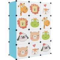 Berkfield Home Cube Storage Cabinet for Kids with 12 Cubes Blue PP