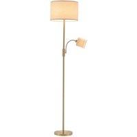 Dual-Light Floor Lamp with Adjustable Heads in Gold