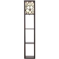 Tall Column Floor Lamp with Built-In Storage Shelf