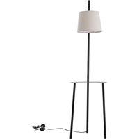 Metal Tray-Top Standing Floor Lamp in Black