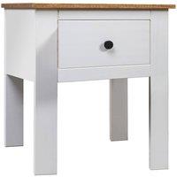 Berkfield Home Bedside Cabinet White 46x40x57 cm Pine Panama Range | Size: 46 x 40 x 57 cm
