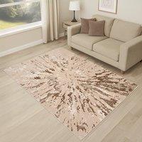Smart Living Luxury Soft Modern Shimmer Sunset Rug for Living & Bedroom in Beige | Size: 120 cm x 170 cm