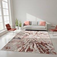 Smart Living Luxury Soft Modern Shimmer Sunset Rug for Living & Bedroom in Pink | Size: 160 cm x 230 cm