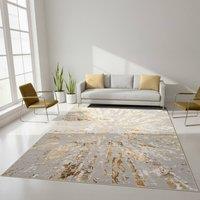 Smart Living Luxury Soft Modern Shimmer Sunset Rug for Living & Bedroom in Gold | Size: 160 cm x 230 cm