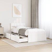 Berkfield Home Bed Frame without Mattress White 75x190 cm Small Single Solid Wood Pine