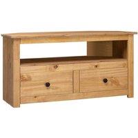 Berkfield Home Corner TV Cabinet 93x49x49 cm Solid Pine Panama Range in Brown | Size: 93 x 49 x 49 cm