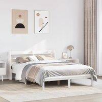 Berkfield Home Bed Frame without Mattress White 150x200 cm King Size Solid Wood Pine