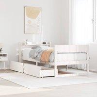 Berkfield Home Bed Frame without Mattress White 75x190 cm Small Single Solid Wood Pine